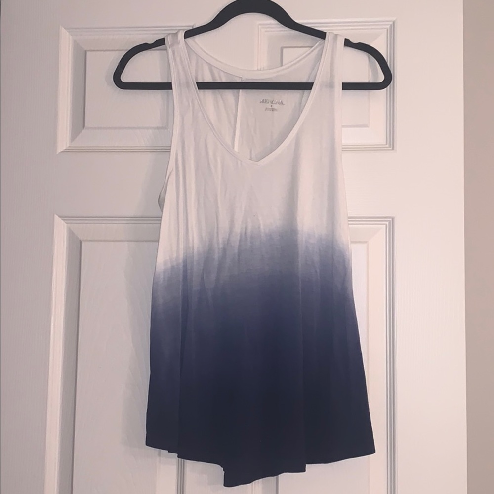 White to blue ombré tank top